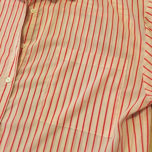 Pink striped button up down top - Picture 3 of 5